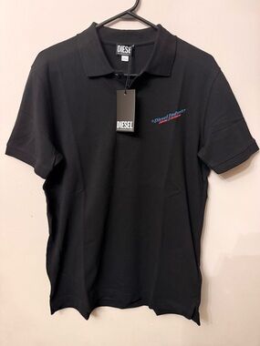 Diesel Men’s Black Polo Shirt with Subtle Logo(brand new)